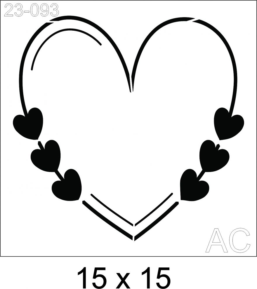 Stencil Moldura Corações 23-093