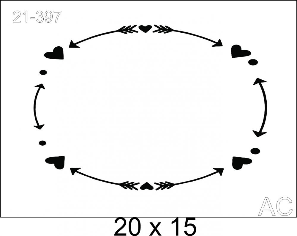 Stencil Moldura oval  21-397