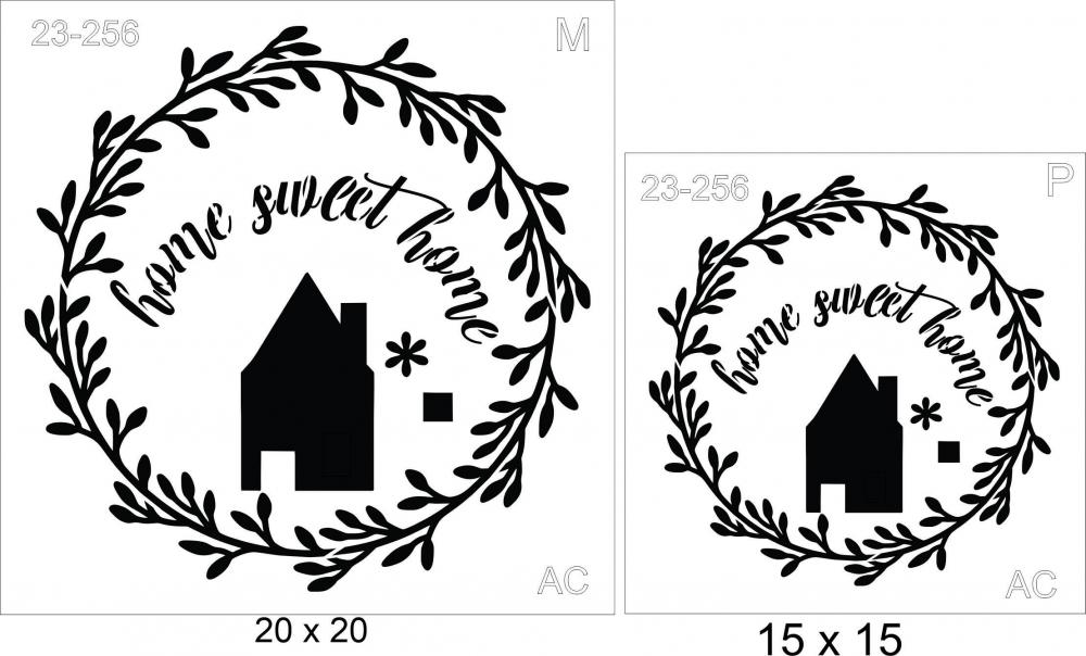 Stencil Moldura/Guirlanda Home Sweet Home  23-256