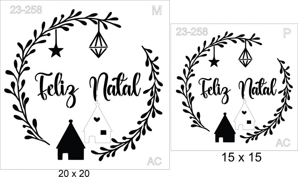 Stencil Moldura/Guirlanda Feliz Natal  23-258