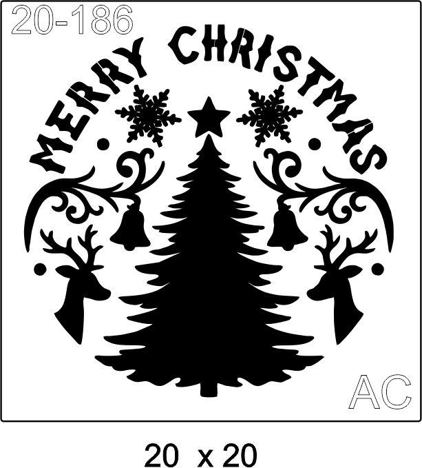 Stencil Merry Christmas   20-186