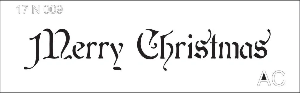 Stencil Natal Merry Christmas  17n009