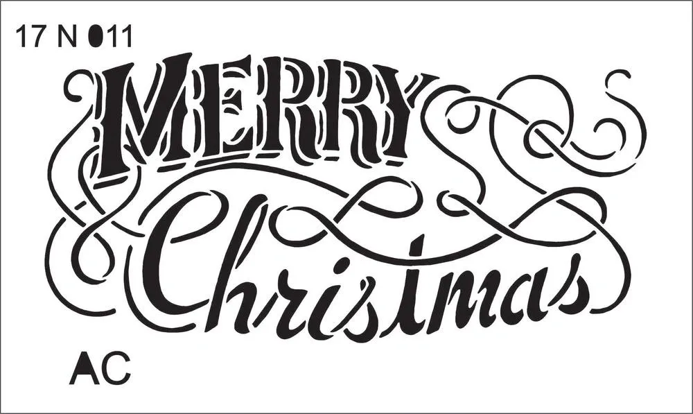 Stencil Natal Merry Christmas 17n011