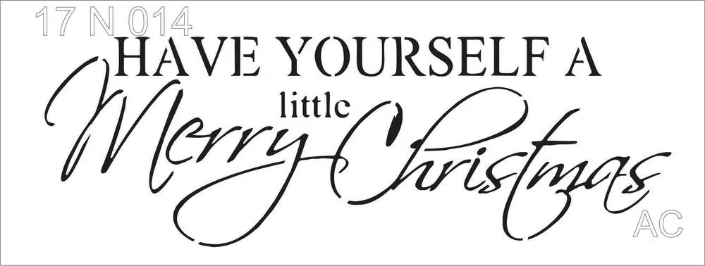 Stencil Natal Merry Christmas  17n014
