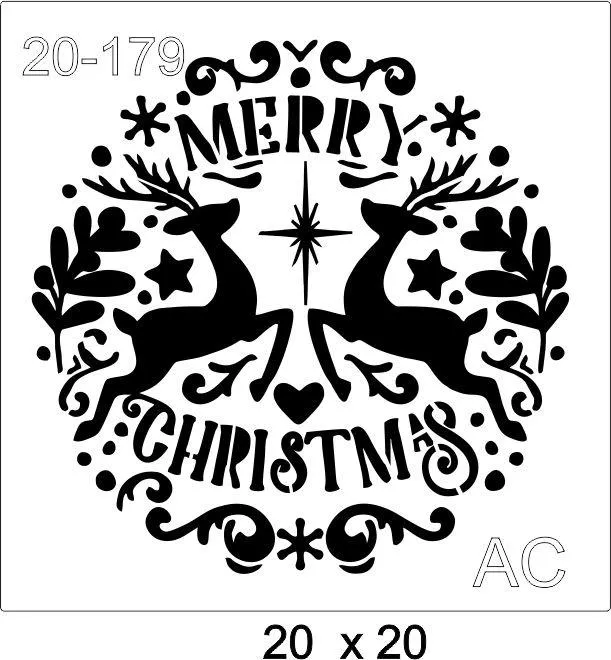 Stencil Natal  Merry Christmas 20-179