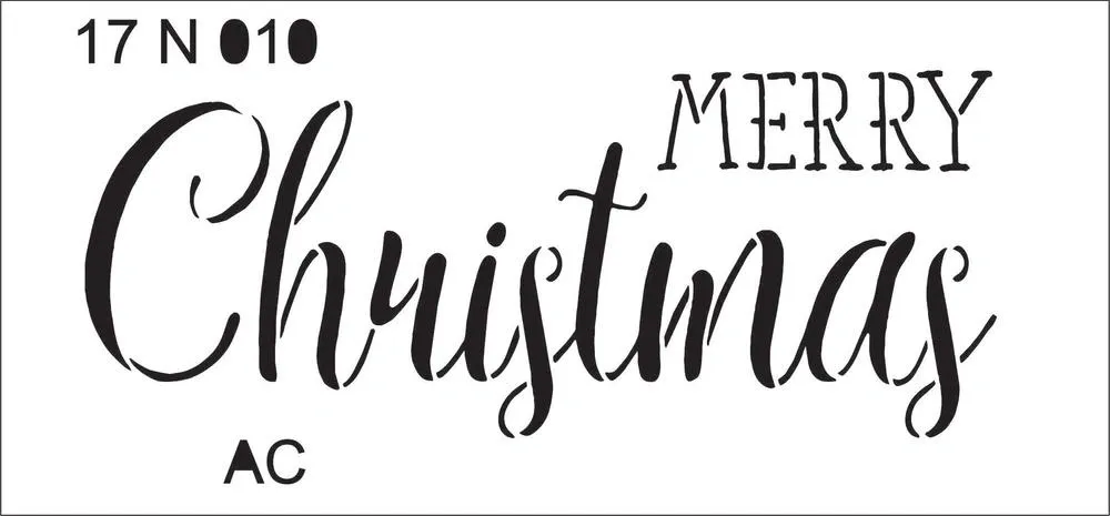 Stencil Natal Merry Christmas 17n010