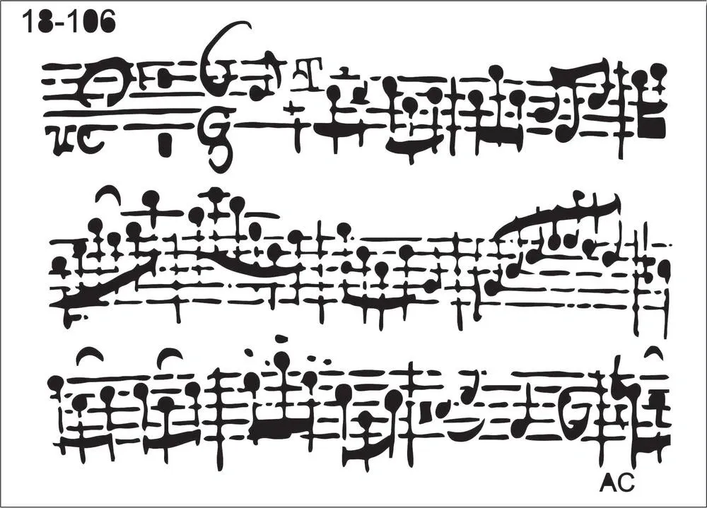 Stencil  Notas Musicais 18-106