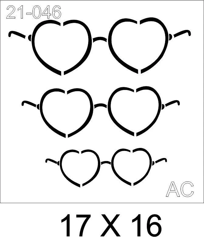 Stencil  oculos Coração 21-046