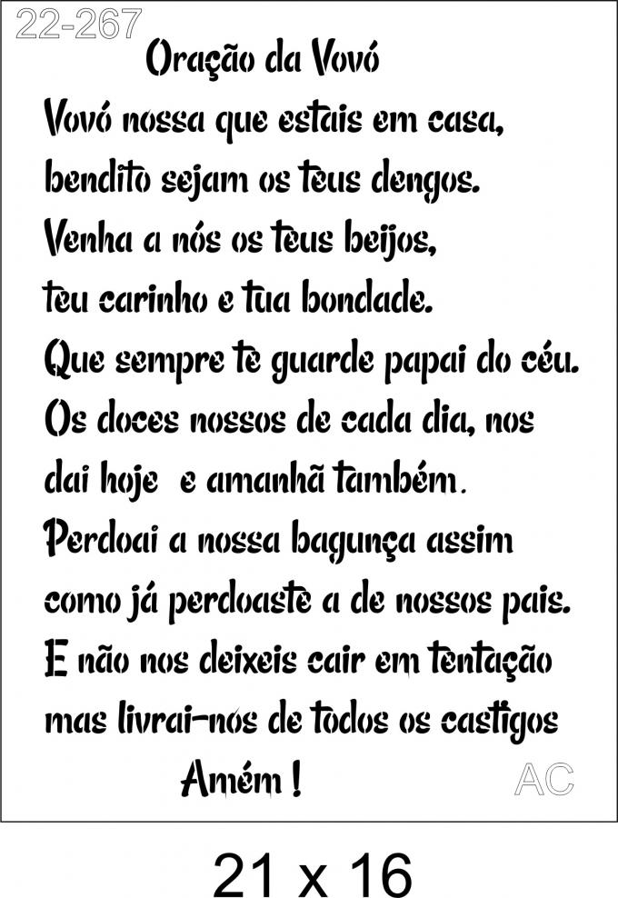Stencil Oração da Vovó e Vovô 22-267