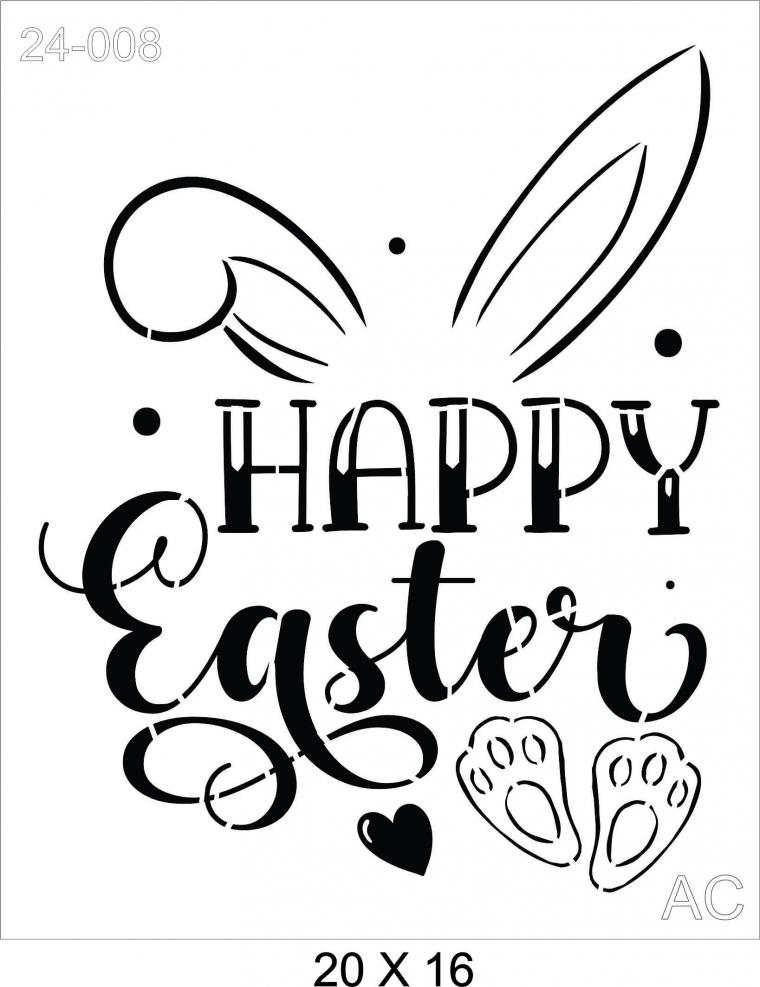Stencil Happy Easter 24-008