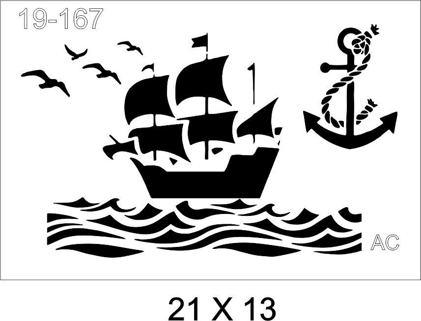 Stencil  Navio- Caravela 19-167