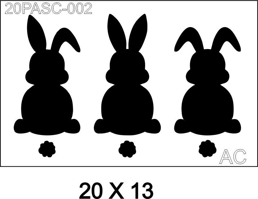 Stencil  Coelhinhos da Páscoa   20PASC002