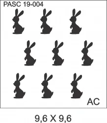 Stencil Páscoa coelhinhos 19PASC004