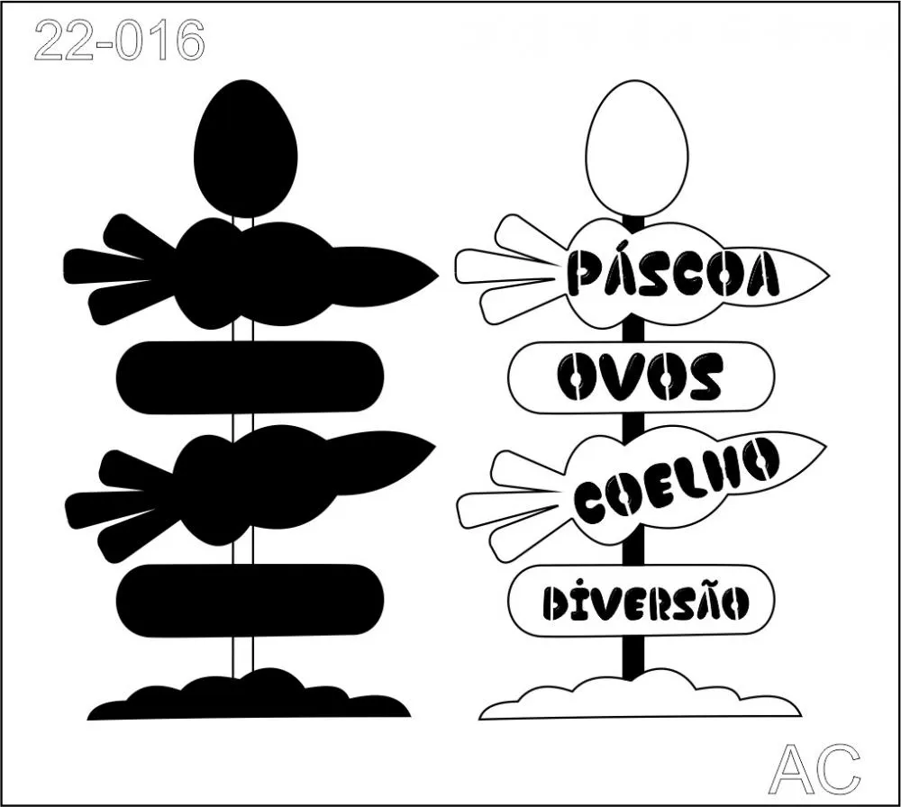 Stencil Placa direção Páscoa  22-016