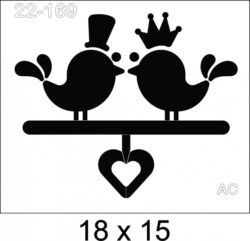 Stencil Casal de passarinhos 22-169