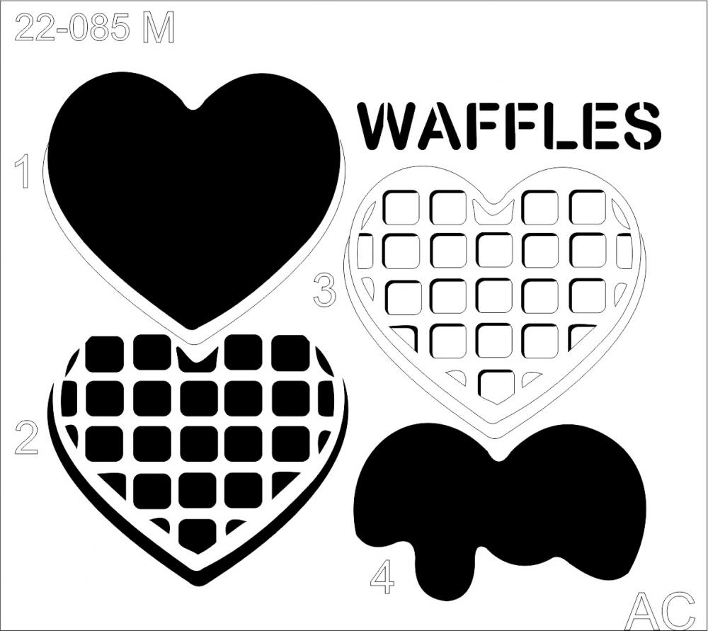 Stencil WAFFLE CORAÇÃO  22-085