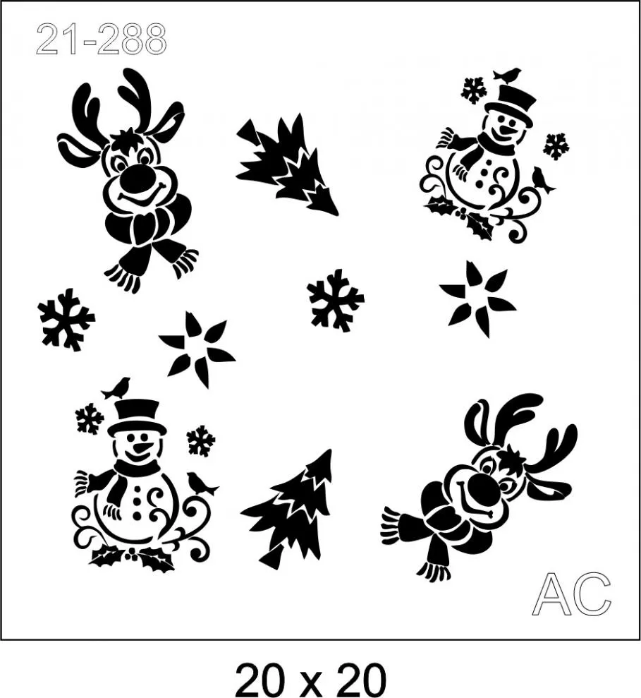 Stencil   Rena e Arvore -21-288