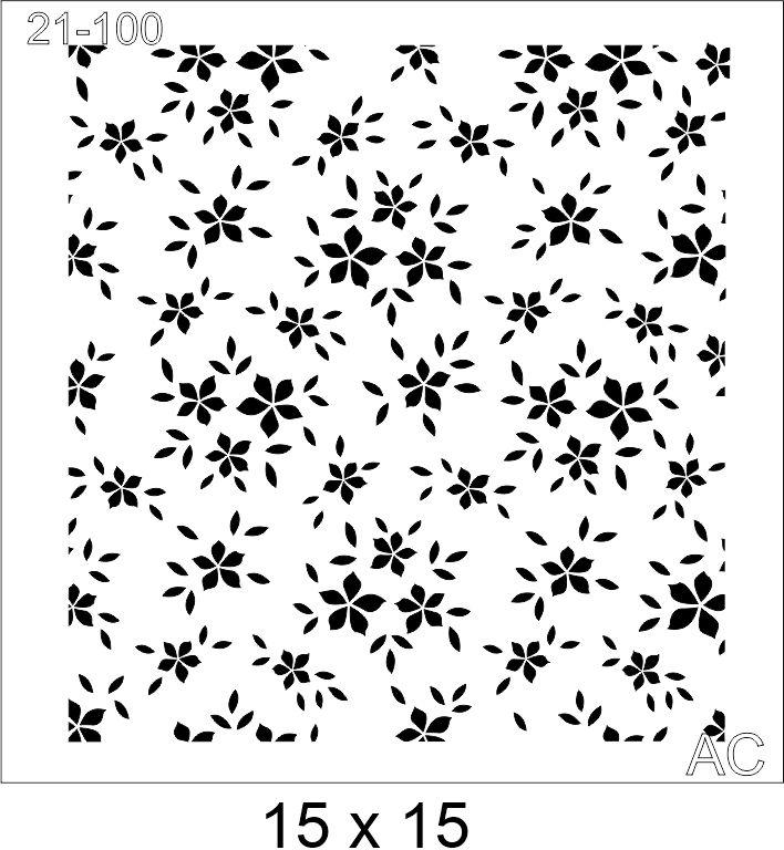 Stencil Estamparia florzinhas  21-100