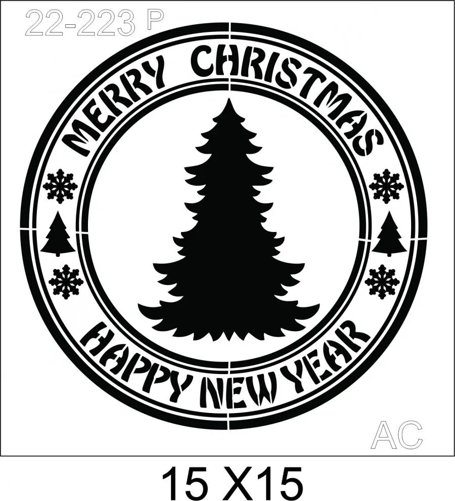 Stencil Selo Merry Christmas 22-223