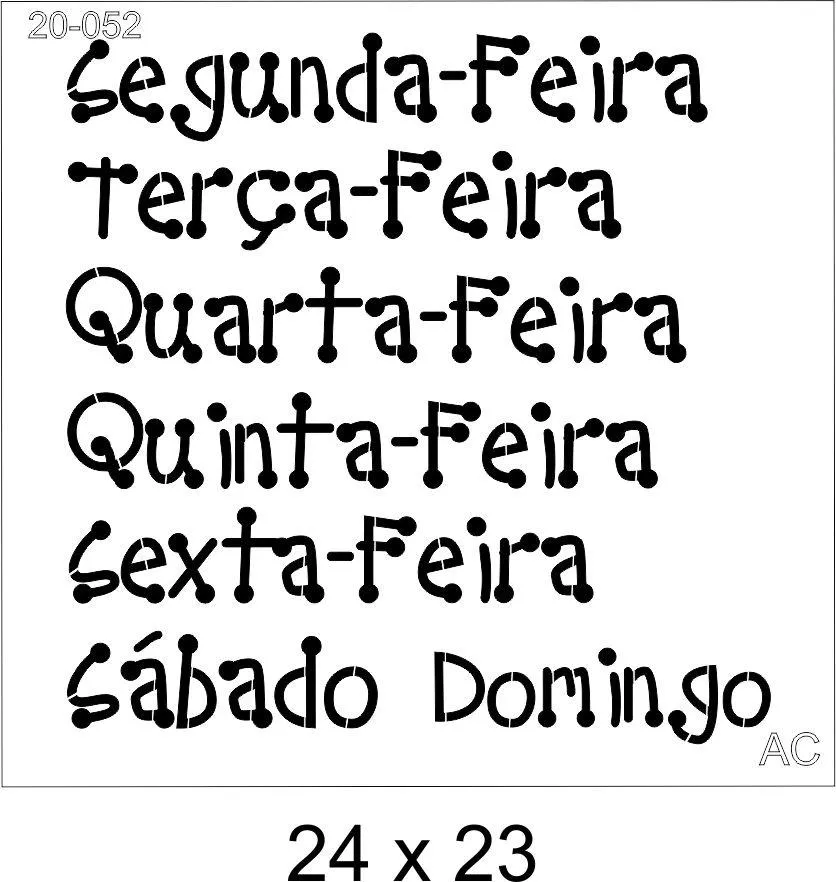 Stencil semaninha 20-052