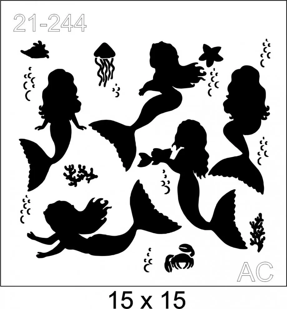 Stencil Sereias  21-244