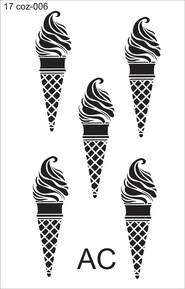 Stencil Sorvete   17coz006