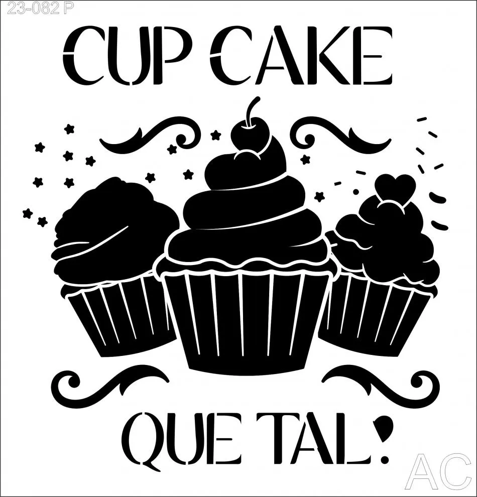 Stencil Stencil Cup Cake, que tal !  23-082