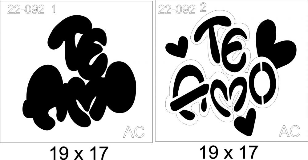 Stencil Te Amo C/ sobreposição 22-092
