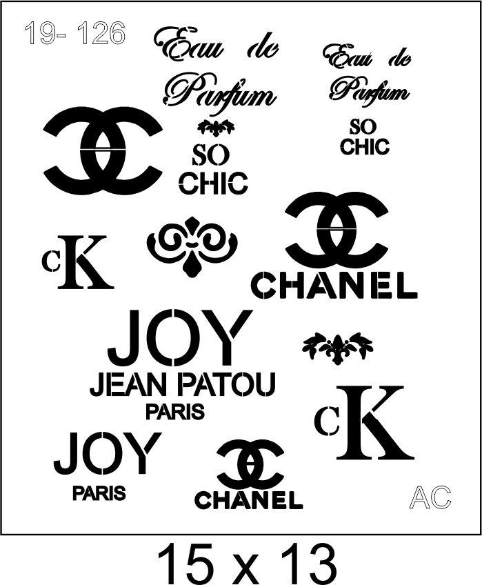 Stencil Chanel/Joy... 19tx126
