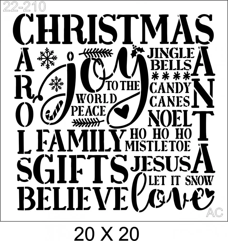 Stencil Texto Christmas  22-210