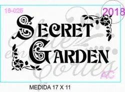 Stencil Texto SECRET GARDEN 18tx025