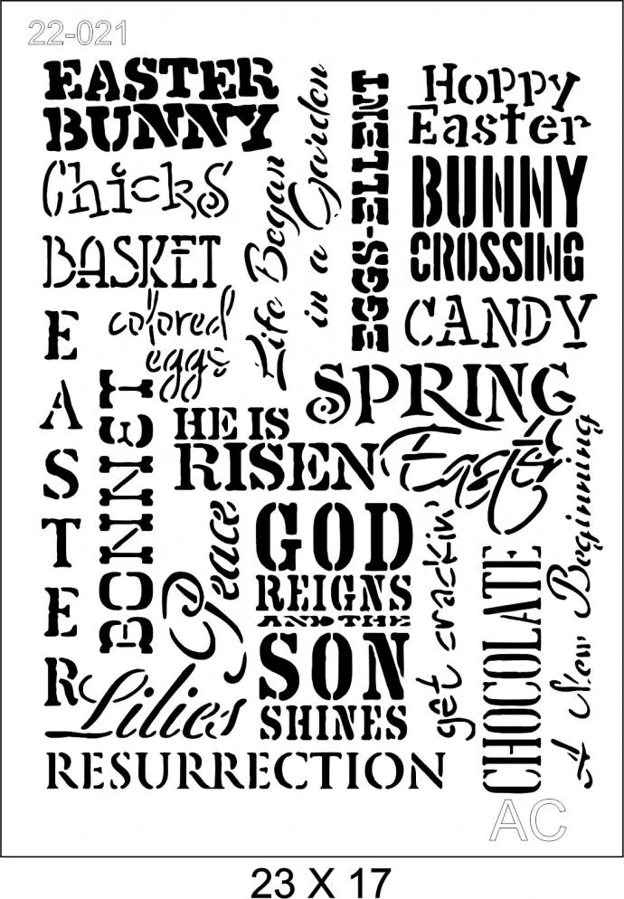 Stencil Textos Páscoa  22-021