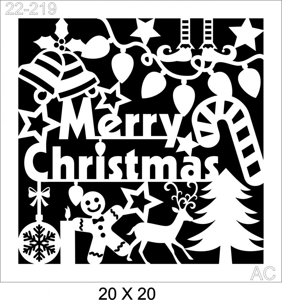 Stencil  Merry Christmas   22-219