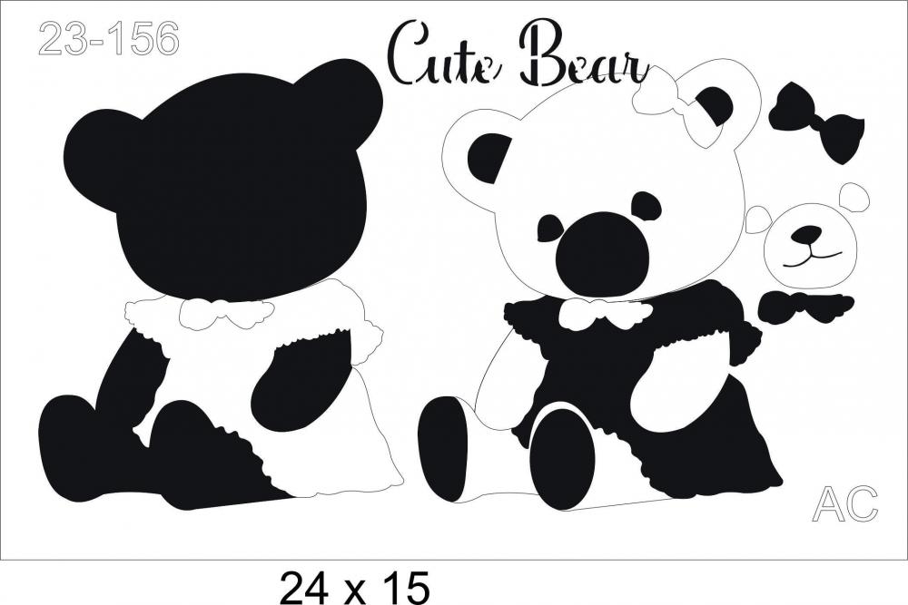 Stencil  Ursinho Cute Bear- Arte em Cortes