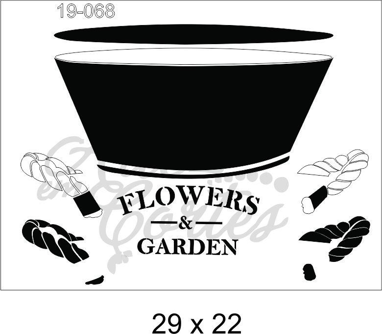 Stencil Cesto de flores  19Fl068