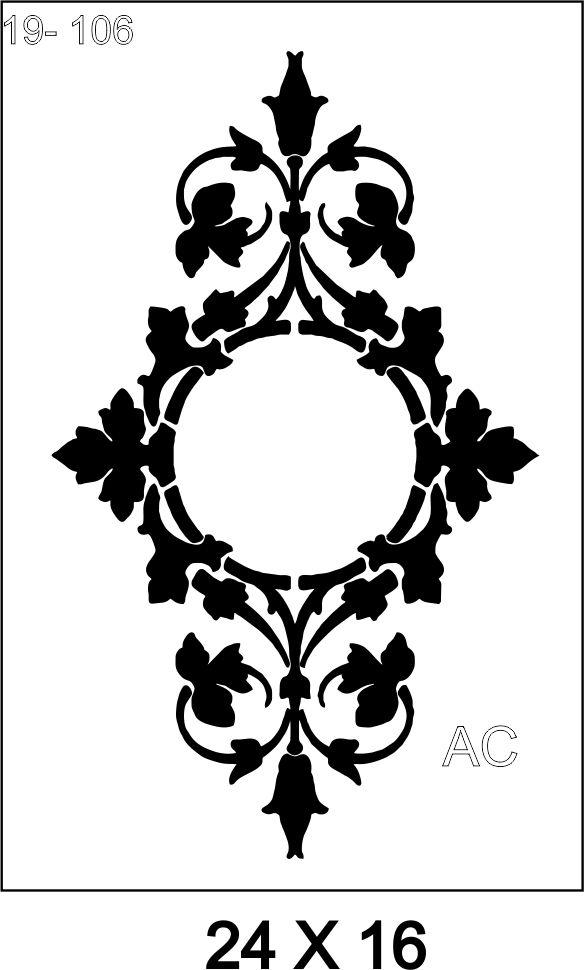 Stencil Moldura com arabescos     19-106