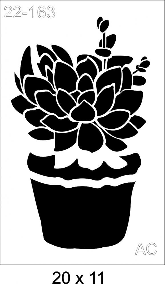 Stencil  Vaso c/ Suculentas  22-163