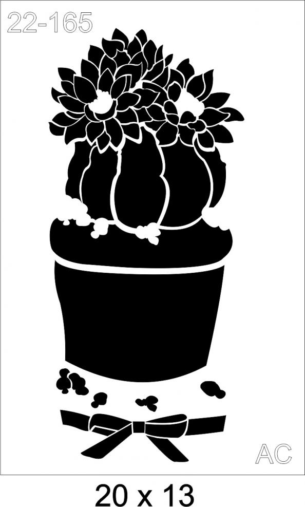Stencil  Vaso c/ Suculentas 4- 22-165