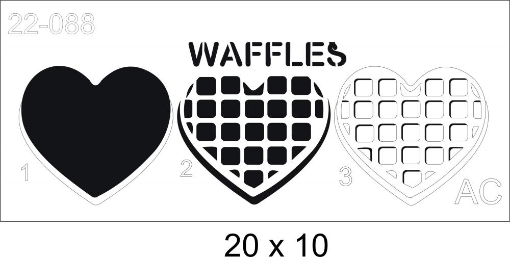 Stencil WAFFLE Coração 22-088