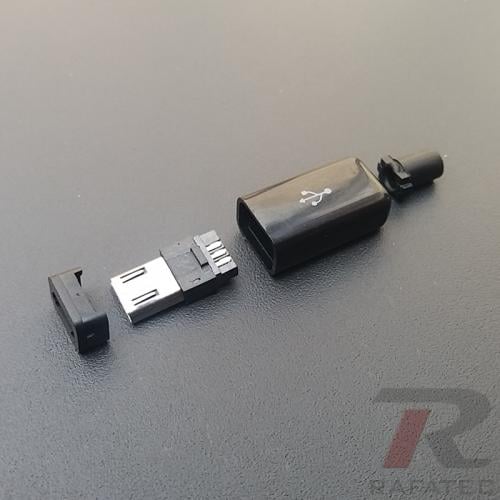 Adaptador de conector micro usb macho 5p, adaptador de conector tipo a de  solda kit diy preto e branco, tomada usb 5 pinos, soquete de carregamento  usb de 5 pinos com 10 peças