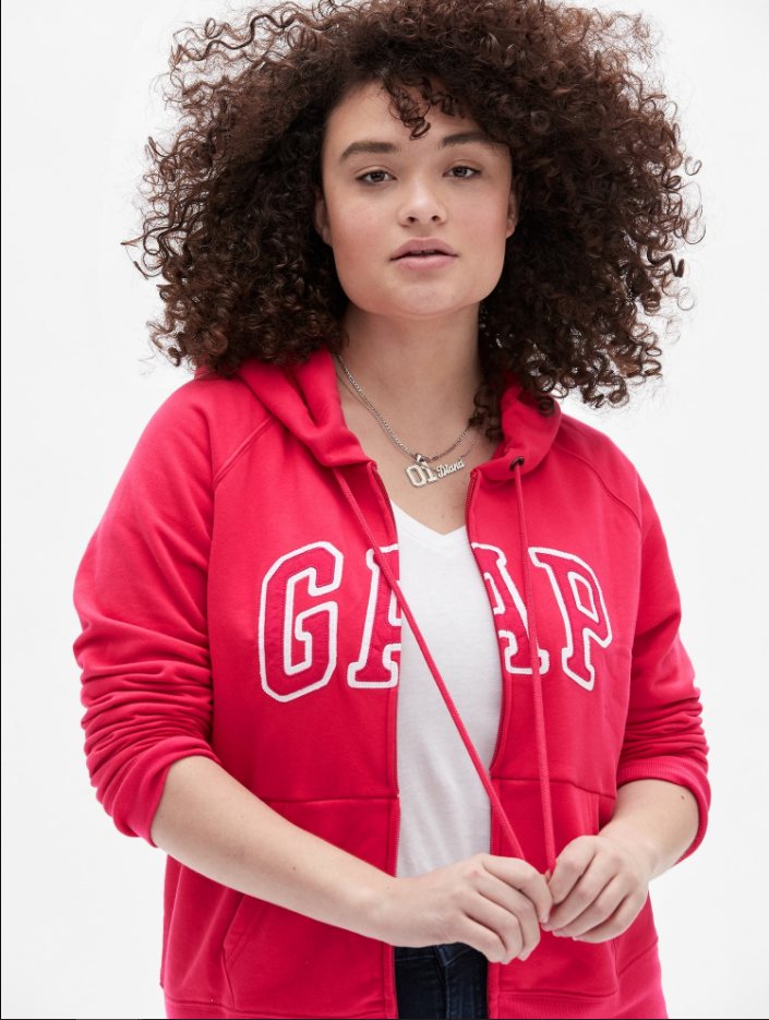 Blusa De Moletom Feminina GAP Logo Zíper Rosa, Buymee Produtos  Importados