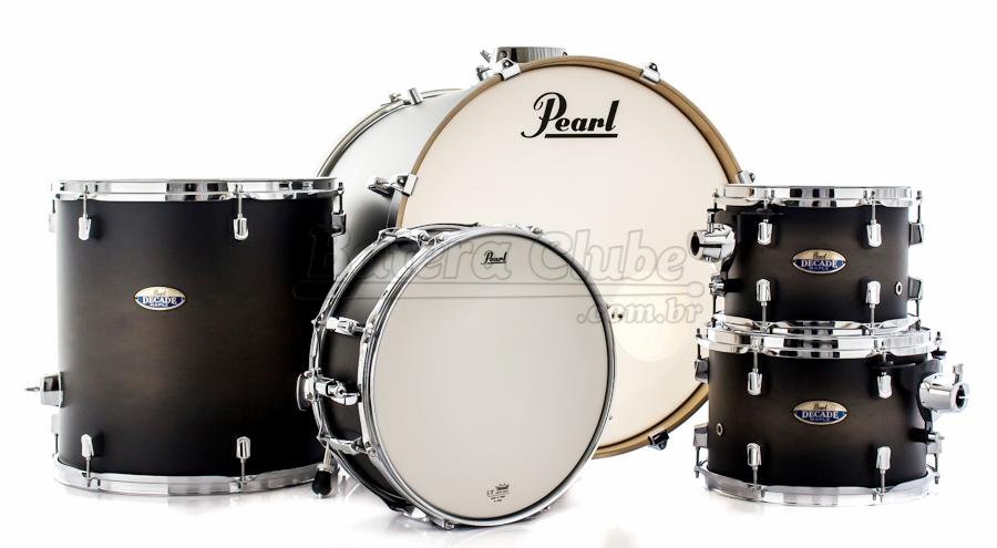 Bateria Pearl Decade Maple Satin Black Burst 22",10",12",16" com Caixa (Shell Pack)