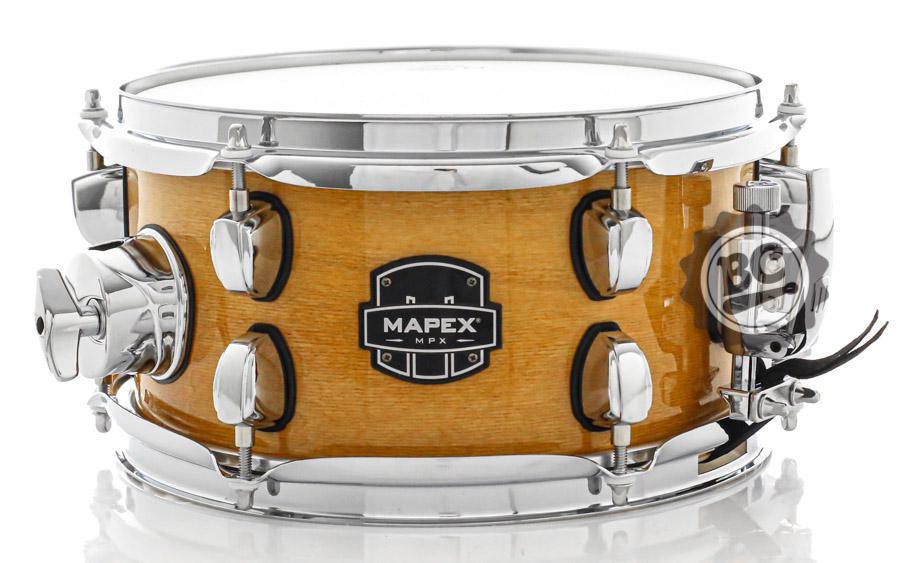 Caixa Mapex New MPX Natural Lacquer 10x5,5" Modelo Novo casco com Maple, automático Armory e caneca