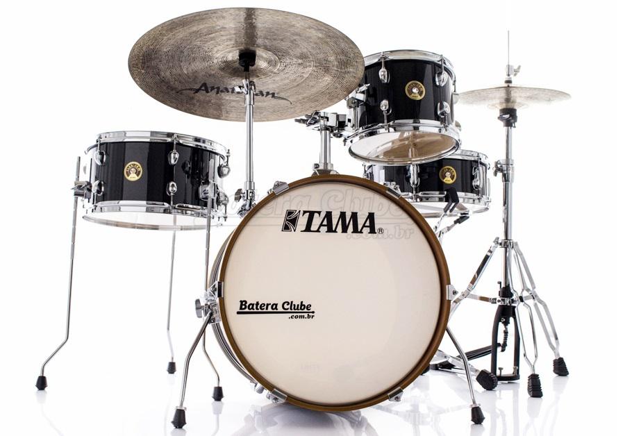 Bateria Tama Club-JAM Charcoal Mist Sparkle Compacta com Bumbo 18", Tom, Surdo e Caixa (Shell Pack)