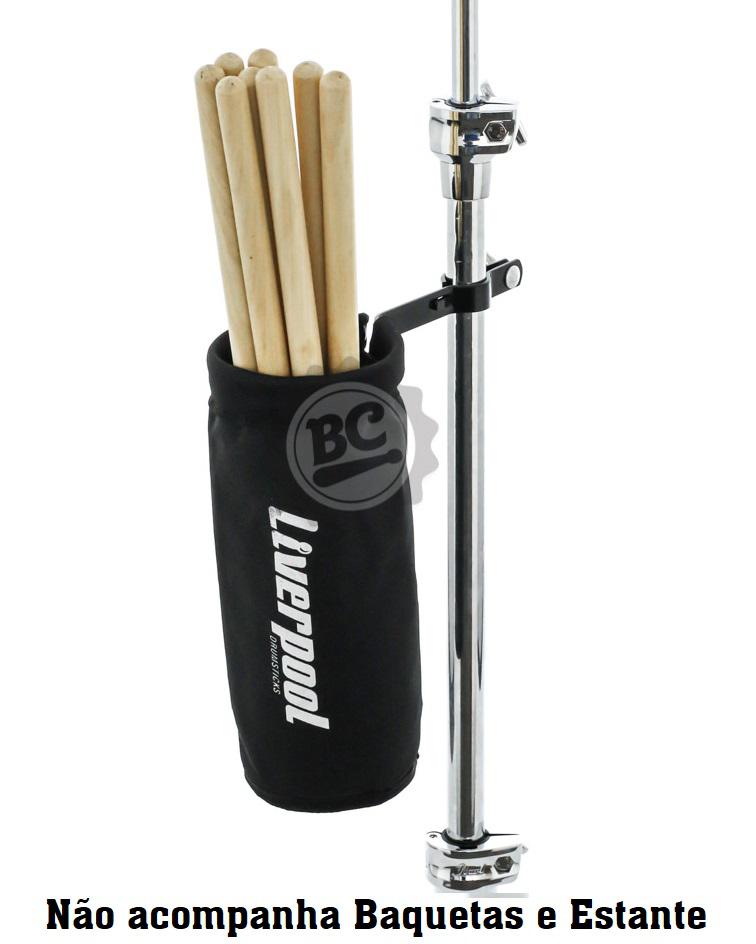 Porta Baquetas Liverpool com Clamp para 5 pares ou mais para fixar na estante (11731)