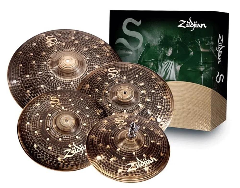 Kit de Pratos Zildjian S Dark Series SD4680 Crashes 16" e 18", Ride 20" e HiHat 14" (16491)