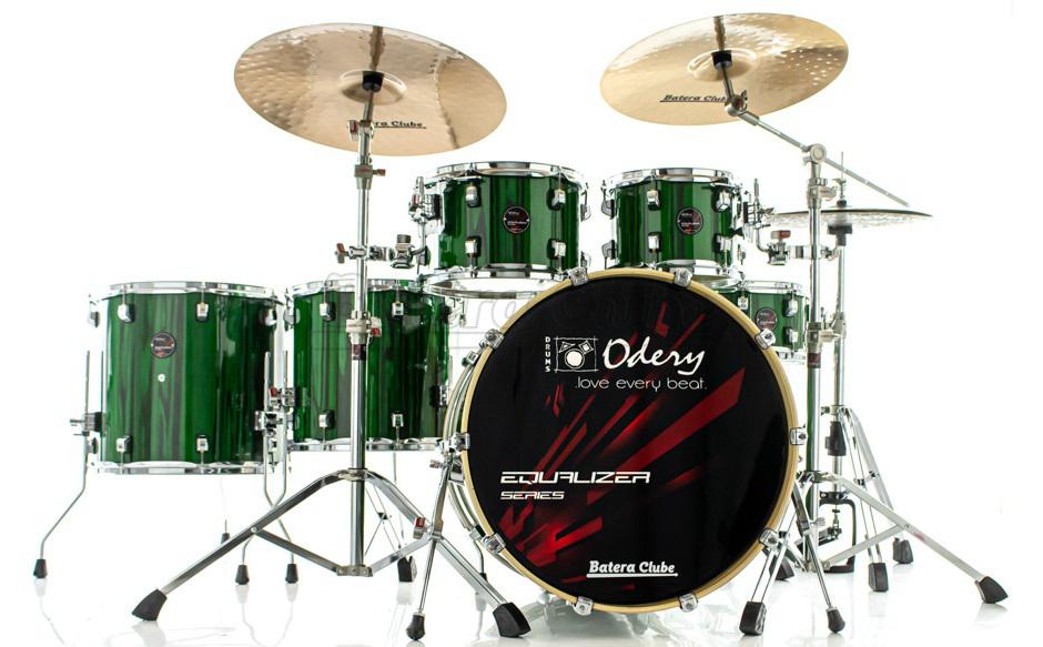 Bateria Odery Equalizer EQ.200 Emerald Green 20",10",12",14",16" com Ferragens e Cascos com Maple