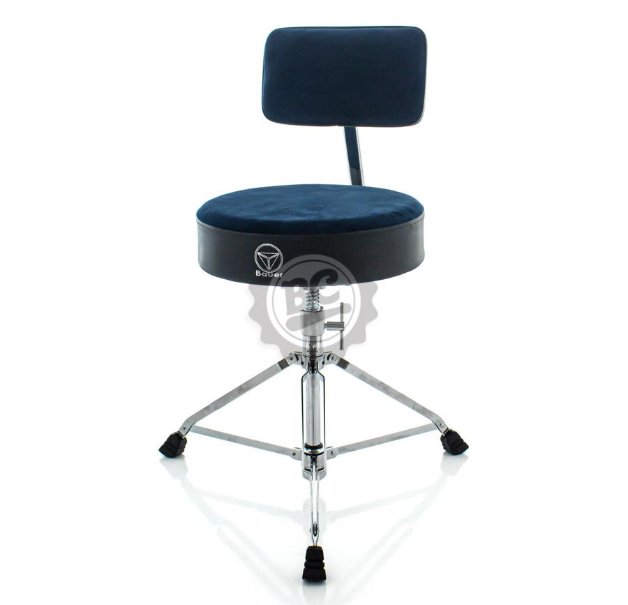 Banco Bauer by Torelli com Encosto Comfort Series BAB46 Azul com Assento Redondo Extra Grande