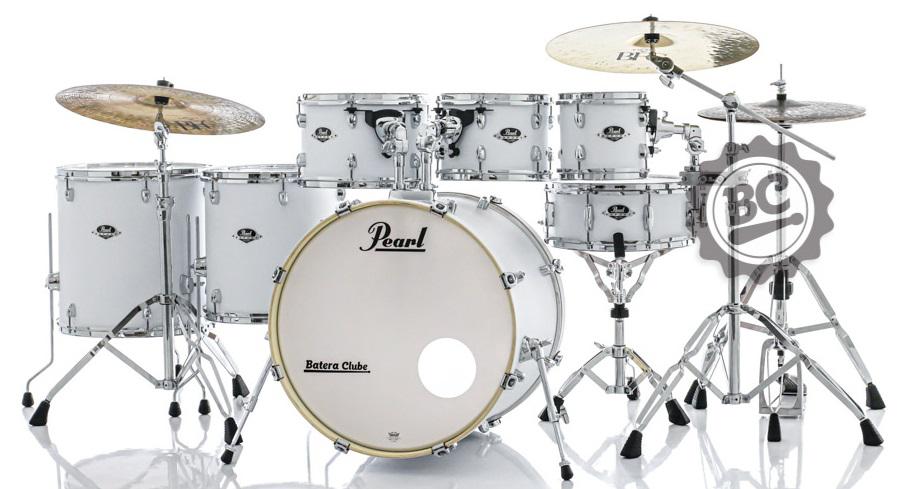 Bateria Pearl Export EXX Series Satin White 22",8",10",12",14",16", Caixa e Kit Ferragens HWP-830