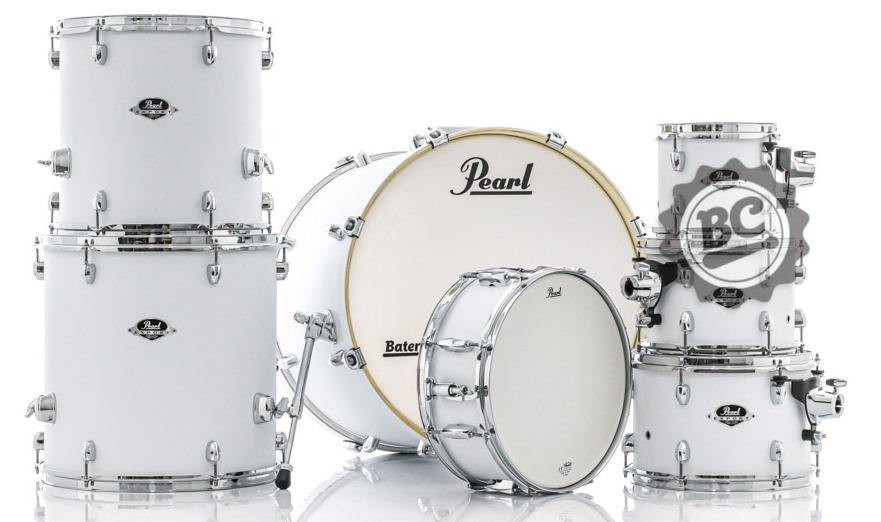 Bateria Pearl Export EXX Series Mahogany Satin White 22",8",10",12",14",16" (Shell Pack) com Caixa